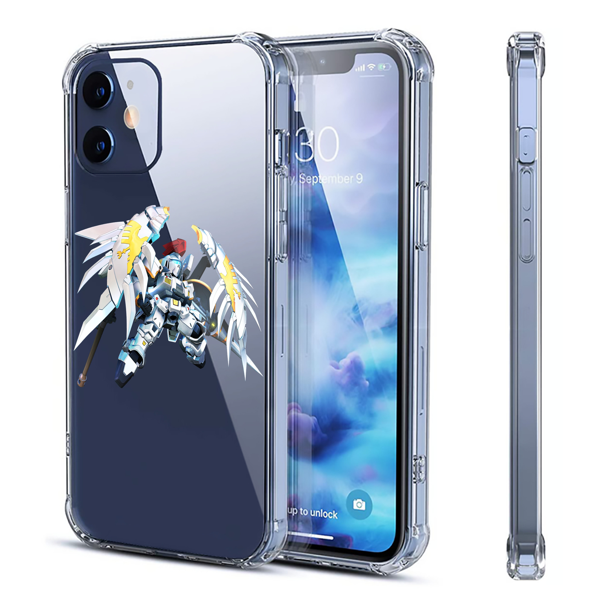 （画像用） 機動戦士ガンダム Mobile Suit Gundam 【iPhone 12シリーズ対応】透明スマホケース（クリアソフトケース）